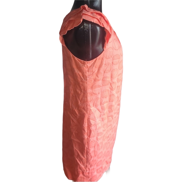 Dressbarn Orange Short Ruffle Sleeve Dress 12 - Picture 4 of 7